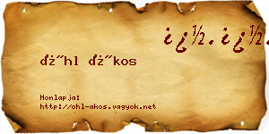 Öhl Ákos névjegykártya