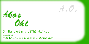 akos ohl business card